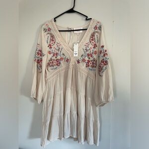 NWT Embroidered Dress